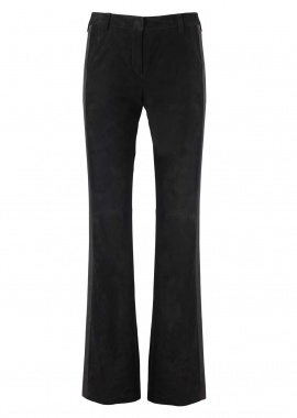 13345 Tux pants w. stripe, silky suede black