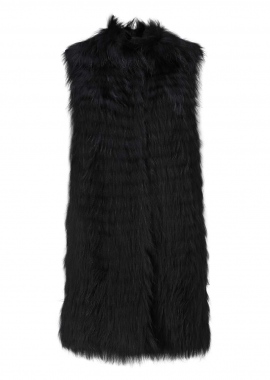7081 Vest, Finn- raccoon w. ela lamb side panel, black
