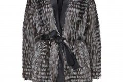 7083 Jacket, silver fox on samantha black leather