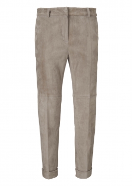 13375 Cropped chino trousers pressfold ela suede
