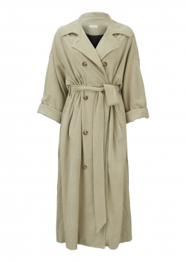11311 Trench coat, ivory suede