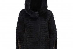 7076 Jacket w. hood, dyed shadow fox, black